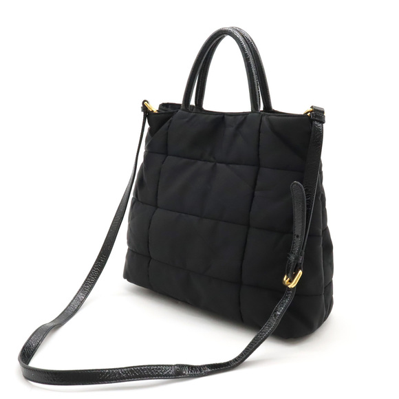 Prada Crispy Tote Black Bag Enamel Nylon - Picture 1 of 7